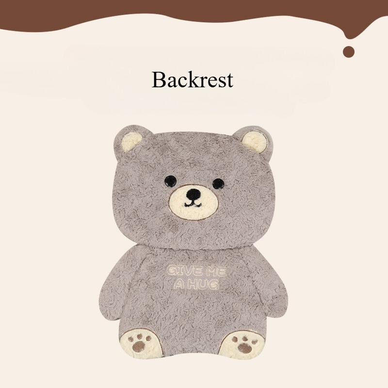 Cartoon 3D Bear Universal Car Seat Cushion Covers Plush Backrest for Autumn Winter Warm Cute Designed Seat Accessories