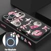 Cherry Bowknots Lips Disco Ball Case For iPhone 17 Pro Max Magnetic For Magsafe Silicone Cover For iPhone 16 Pro Max Funda iPhone 15 14 13 12 11 16E