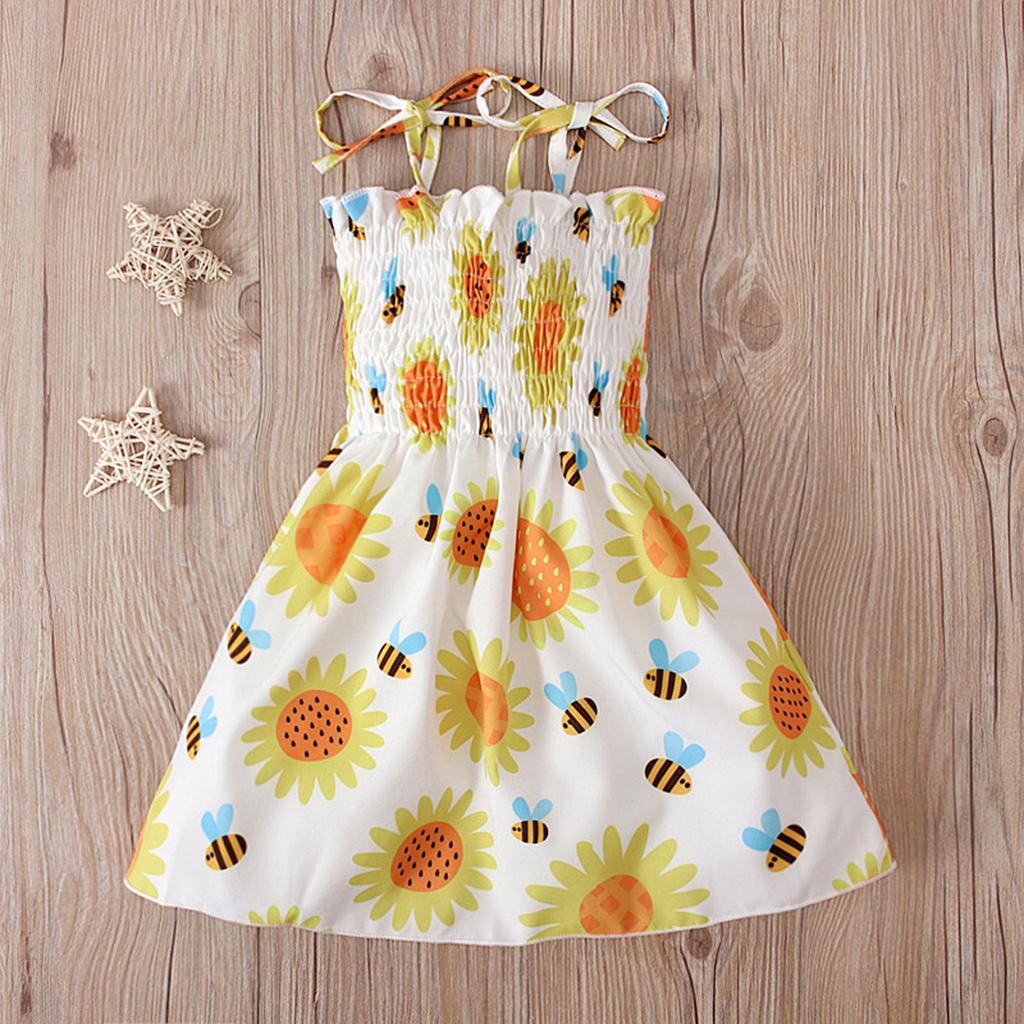 Kid Girl's Strap Suspender Solid Color Dress Skirt
