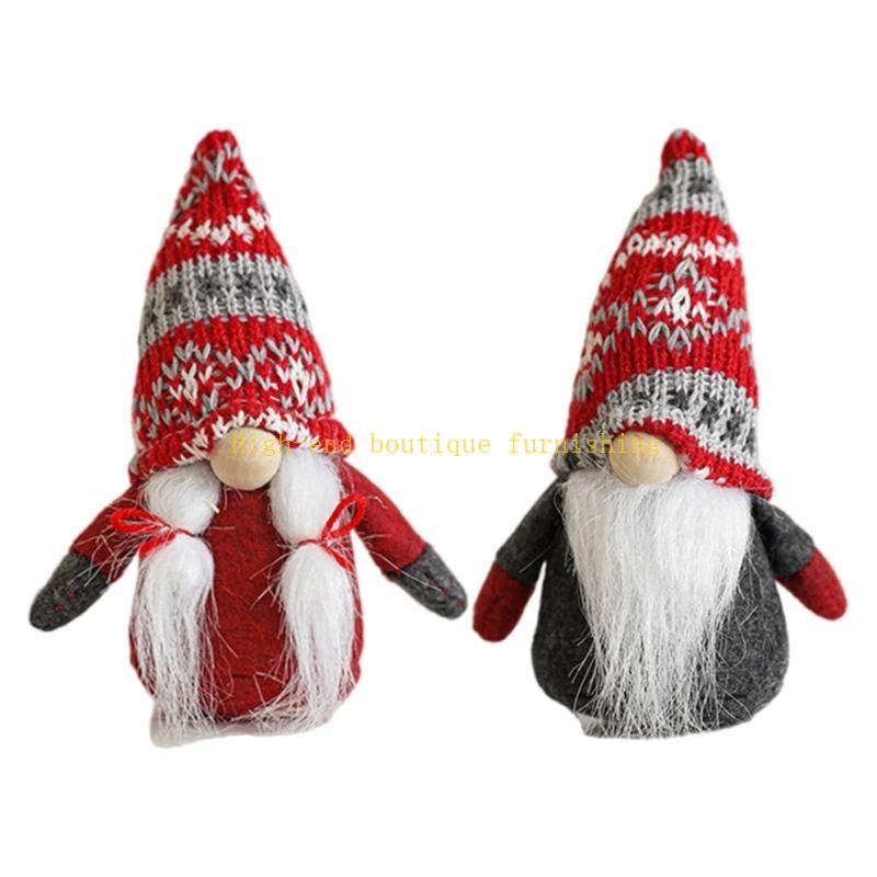 

Christmas Elf Ornaments Plushie Gnomes Figurines for Holiday Table top and Window Decoration