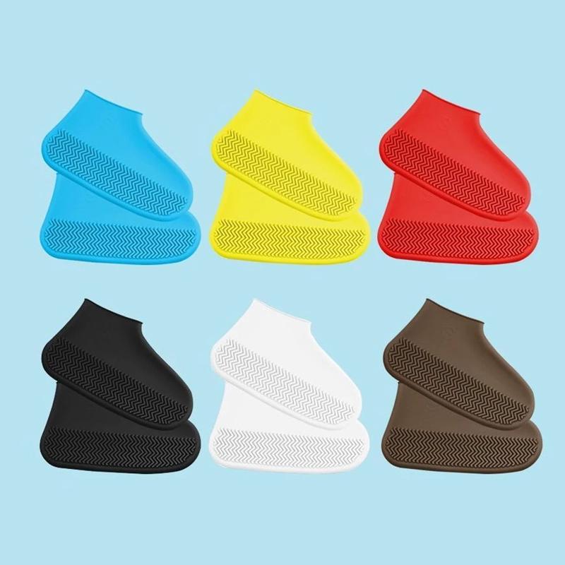 Reusable Waterproof Rain Shoes Covers Slip-resistant Rubber Rain Boot Overshoes Outdoor Walking Shoes Accessories Dropship
