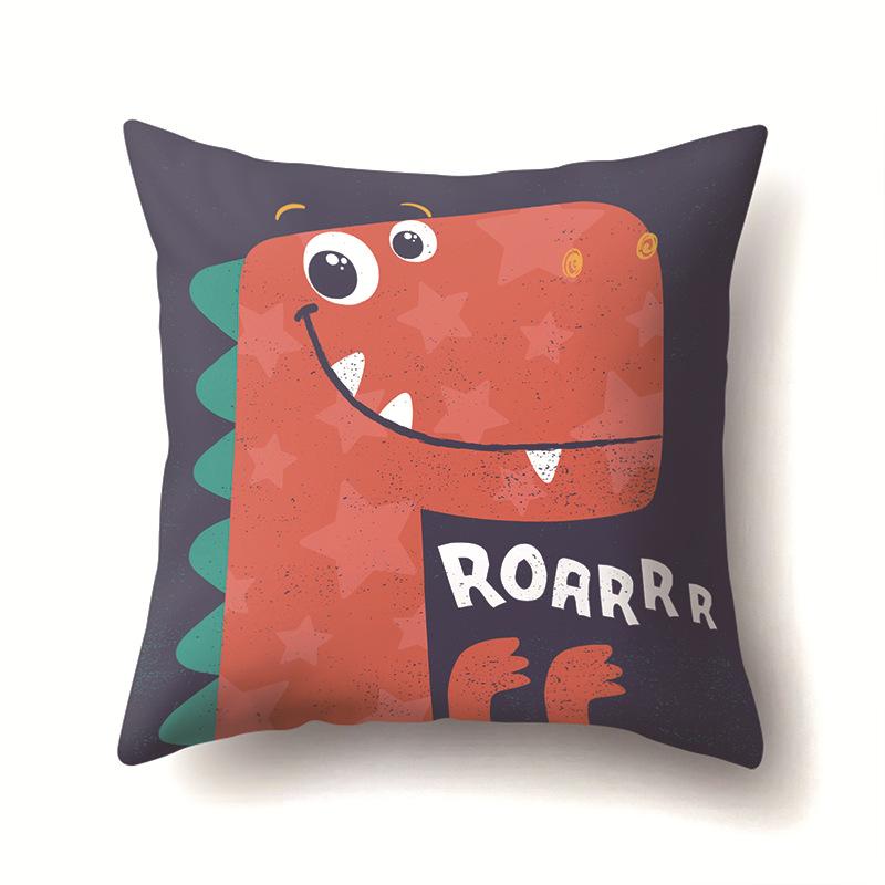 

Geometric Dinosaur Pattern Polyester Single-sided Pillowcase Home Sofa Pillowcase Living Room Bedroom Cushion Cover 45Cm without pillow core