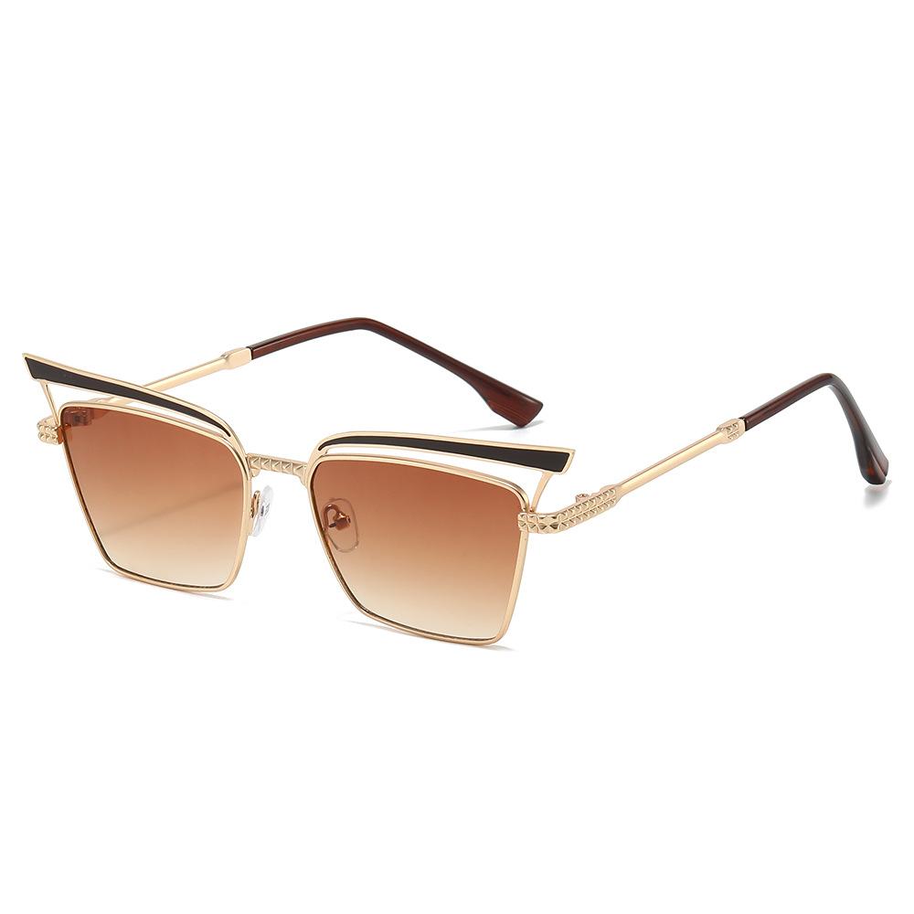 

Quality Designer Sun Glasses Female Brand Hollow Retro Fashion Cat Eye Sunglasses Women Metal Luxury Eyewear for Party Other