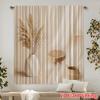 2PCS Minimalist Curtains, Pampas Vase Wood Stump, Digital Print, Bedroom Living Room, Office, Polyester, Window Drapes