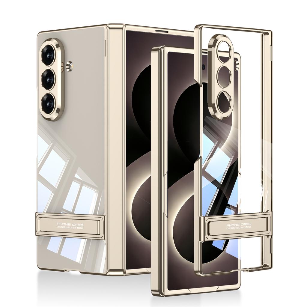 Clear Case for Samsung Galaxy Z Fold 8 Ultra Built-in Kickstand Hinge Full Protection Shockproof Foldable Phone Cover