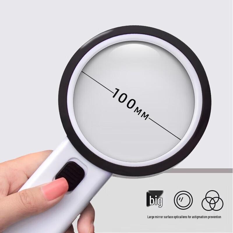 High Magnification Handheld Magnifying Glass with LED Light