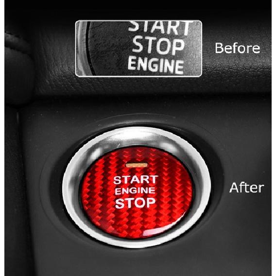 Red Real Carbon Fiber Keyless Engine Push Start Button For Mazda 3 6 CX-3 CX-5..