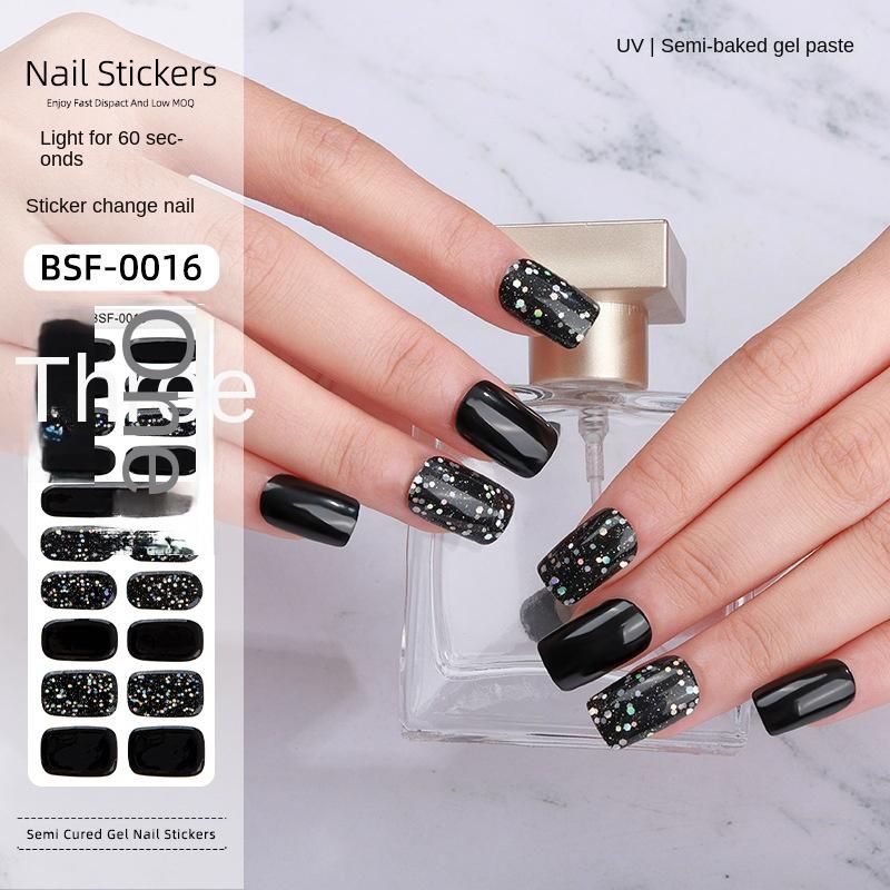 

Новые гелевые наклейки для маникюра с подсветкой полузапеченные полуотвержденные наклейки для ногтей BSF-0016