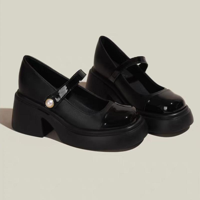 

Women High Heels Shoes Sexy Heeled Sandals Marie Janes Elegant 2025 Lolita Summer New Heeled Shoes Chunky Woman Pumps 40 чёрный