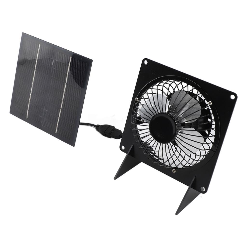 Solar Panel Fan Mini USB Outdoor Portable Cooling Fan Desktop Exhaust Ventilation with 2 Brackets 20W 5V