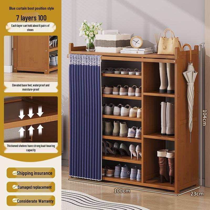 Multi-layer Dustproof Bamboo Shoe Rack for Entryway