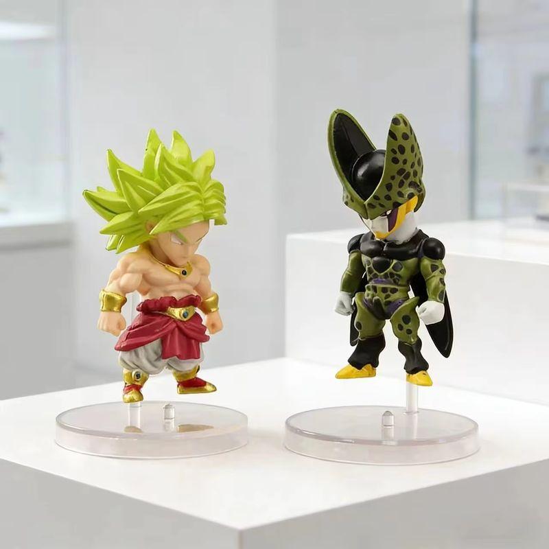 Anime Dragon Ball 6pcsSet Goku Broly Cell Frieza Trunks Action Figures Model Desktop Decoration Model Statue Collectible Gifts