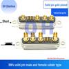 Gold-Plated 9W4 Male/Female Solid Pin High Current D-Sub Connector, Solder Type Plug