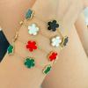 Nuovo Bracciale di Lusso Fiore Donna Acciaio Inossidabile Zirconi Bracciali Bracciale Coppia per Uomo Quadrifoglio Accessori Moda Regali