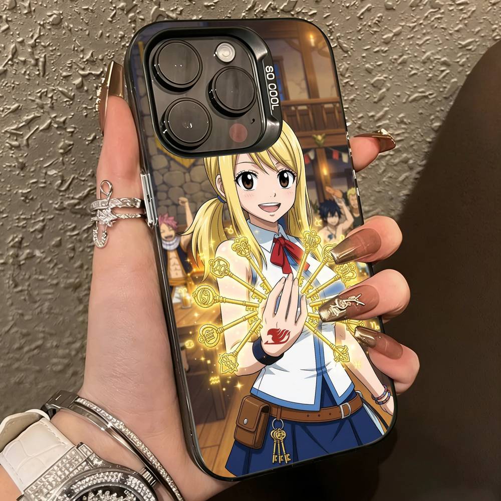 Anime Fairy Tail L-Lucy Phone Case For iPhone 17,16,15,14,13,12,11 Plus,Pro Max,XS,Colored Silver Plated Inside Cover iPhone17