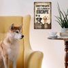 GLOBLELAND Dog Plans Escape Vintage Tin Sign  Retro Metal Wall Art Plaque for Rooms Offices Dog Kennels  Cat Enthusiasts