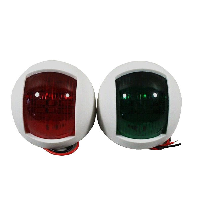 1Pair 12V White Nylon Red & Green Bow LED Navigation Light Boat Marine Indicator Spot Yacht Sailing Lamp