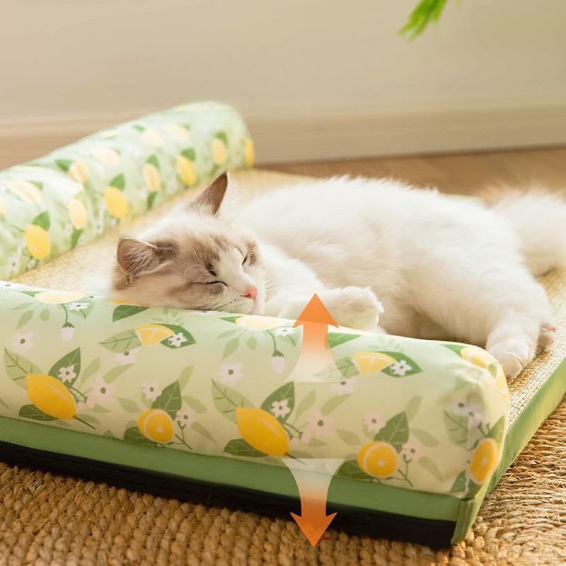 Pet House Summer L-shaped Enclosure Mat Kennel Cool Breathable Small and Medium-sized Dog Bed Cat Summer Cat Mat