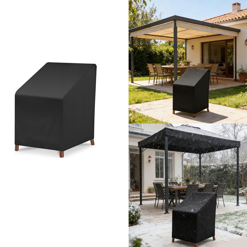 Universal Fit Stacking Chair Cover Produced Using Tear Resistant 210D Strong Fabric Including Storage Bag