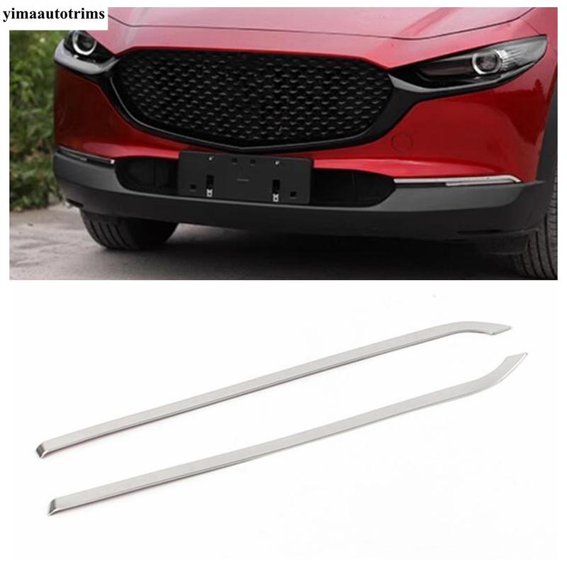 Car Front Fog Light Lamp Eyebrow Eyelids Strip Cover Trim Stainless Steel Accessories Exterior Kit For Mazda CX-30  - 2025