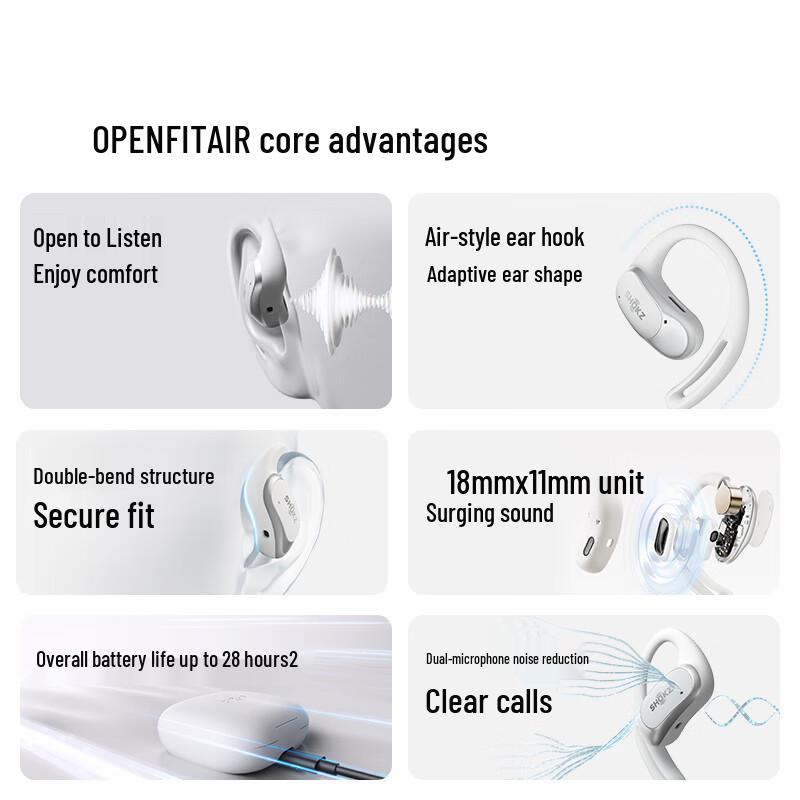 Shokz OpenFit Air T511 Open-Ear Bluetooth Sport Headphones
