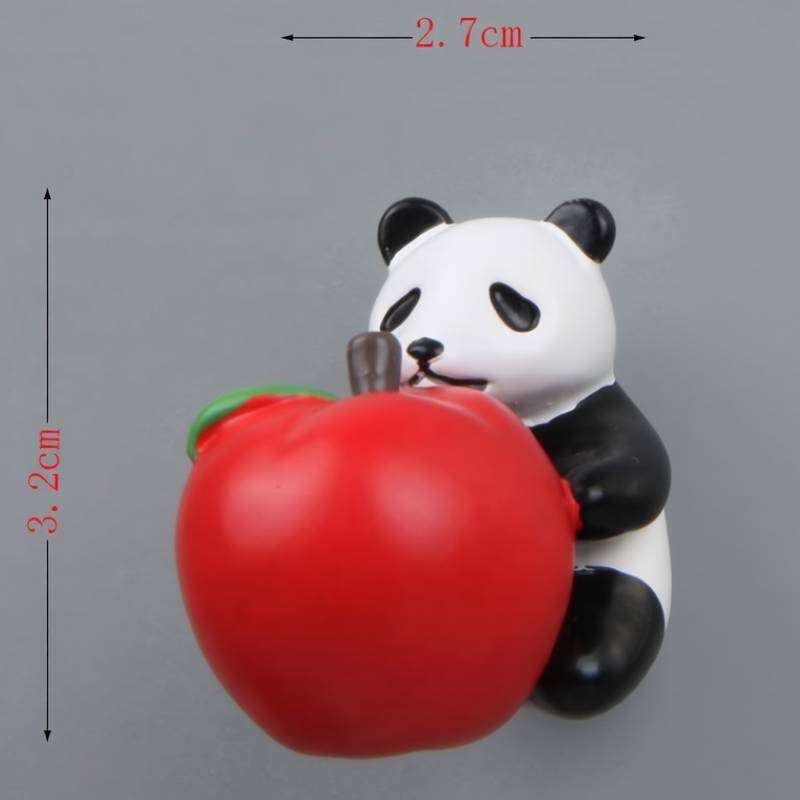 Creative Fruit Panda Refrigerator Magnets Set With Resin Materials For Kitchen Decor And Gifts