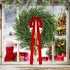 Norfolk Pine & Red Berry Cedar Cypress Wreath for Festive Door or Window Decoration
