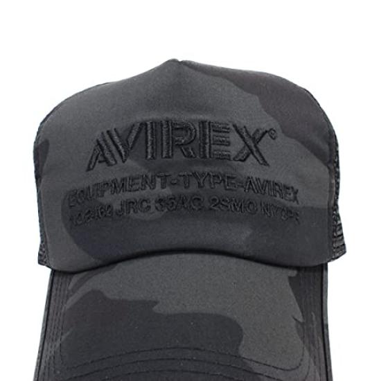 AVIREX Avirex Mesh Cap Hat NUMBERING USA Large Size Big Size XL Camo Men's (Black (NUMBERING), M)