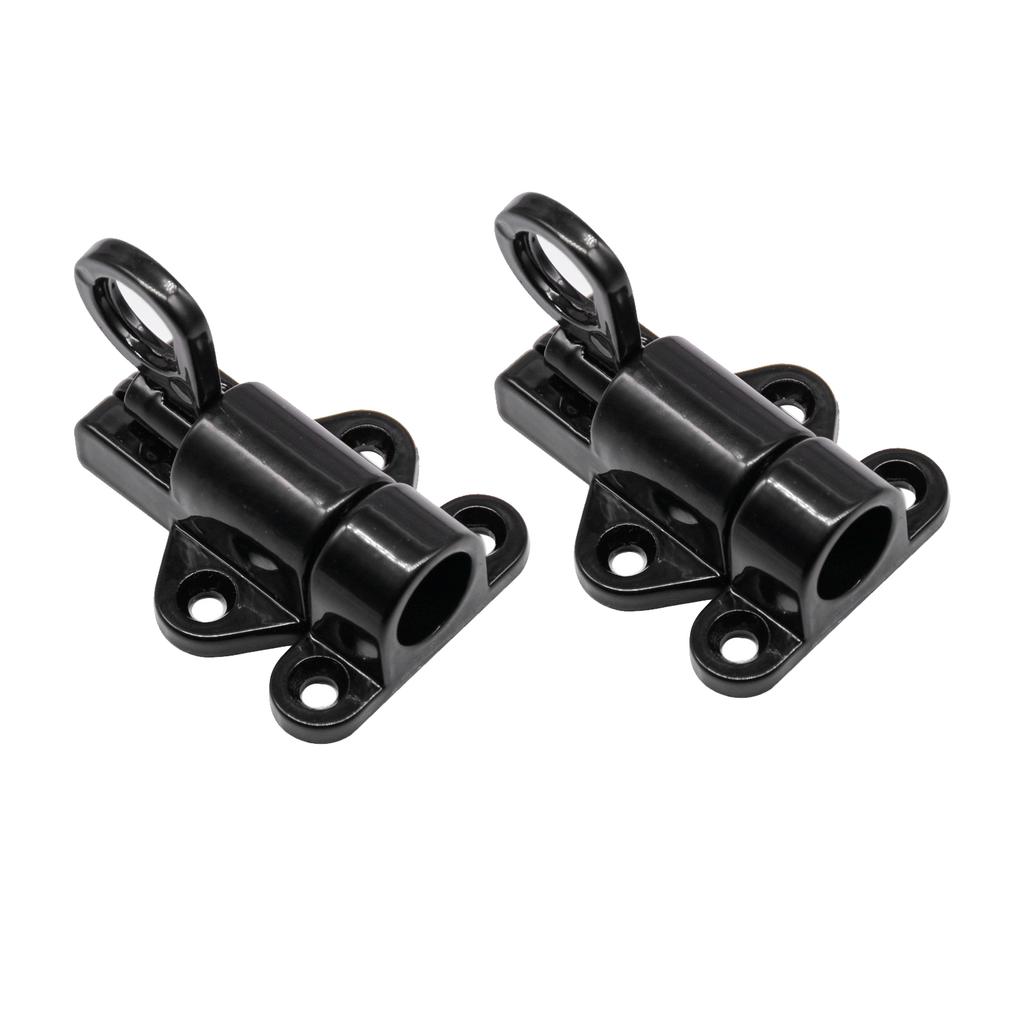 2PCS Pull Ring Latch Locks Aluminum Alloy Spring Load Automatic Door Window Gate Bolt Lock with Screws Black