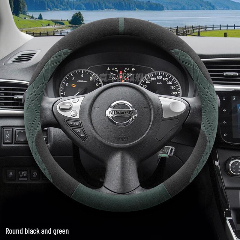 Compatible with 14th Gen Sylphy Classic Yuexiang Steering Wheel Cover - Winter Flocking Velvet Non-slip, Slim Design for Women
