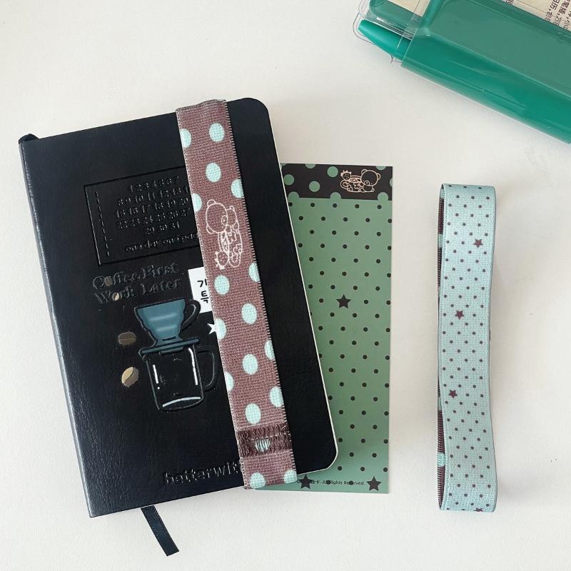 

New A7 M5 Planner Notebook Elastic Strap INS Style Cute Strawberry Bear Decoration Elastic Scrapbooking Storage Accessory