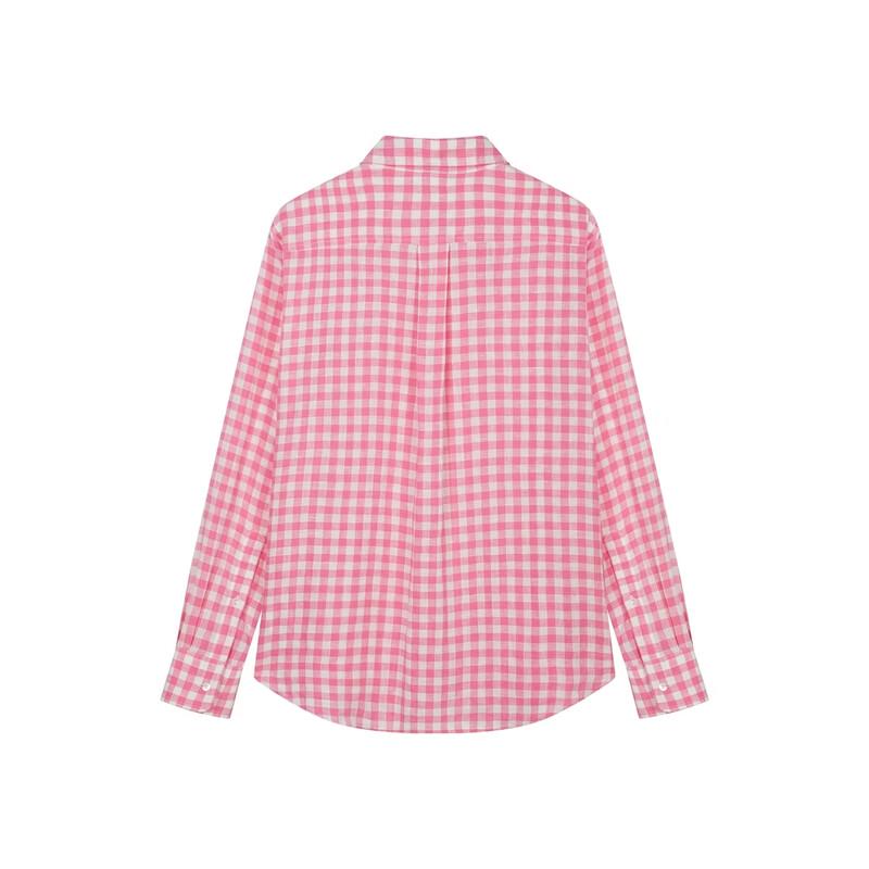 Teenie Weenie Women's Plaid Linen Long Sleeve Shirt