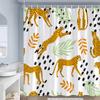 Mid Century Shower Curtains Tropical Plant Leopard Sun Palm Trees Art Polyester Fabric Bathroom Curtain Decor Hooks Modern Made Of Window Treatment