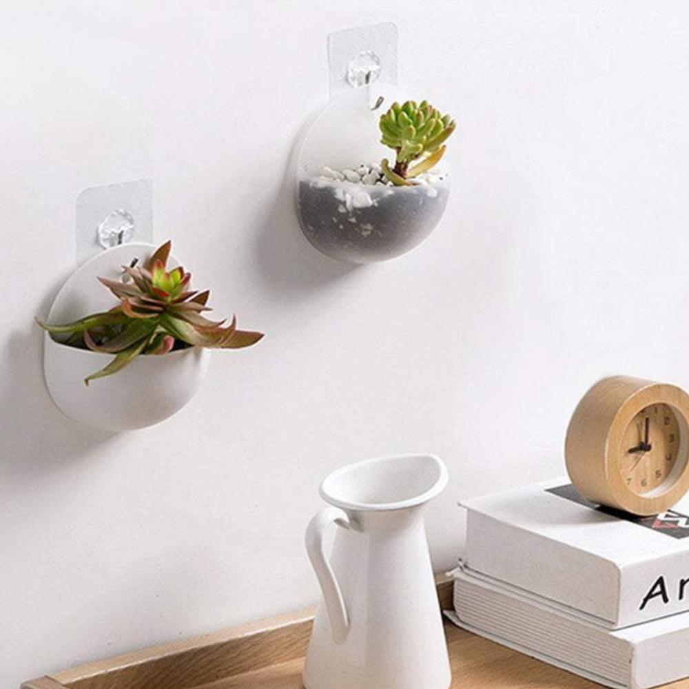 Vases Decorative Pots Plastic Half Round Mini Wall Plant Hanging