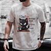 Men's Street Wear Cat Lover Funny Coffee Because Murder Print T-shirt Short Sleeve O-neck Streetwear Summer T Shirts Men