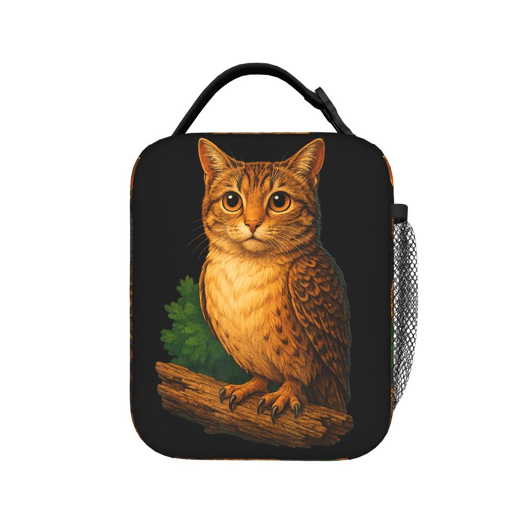 Meowl Cat Owl Funny Internet Meme Lunch Bag Fun Lunch Box Office Portable Thermal Tote Handbags For Unisex Cooler Bag