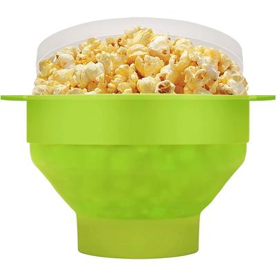 Silicone Microwave Popcorn Popper with Lid, Popcorn Maker Collapsible Bowl for Home, BPA Free and Dishwasher Safe