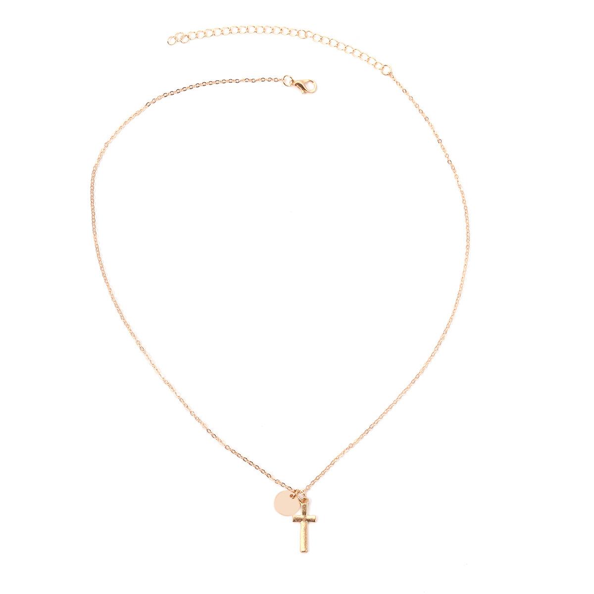 

Простая классическая мода двусторонний крест антикварный кулон для девочек короткая длинная цепочка ожерелья ювелирные изделия для женщин