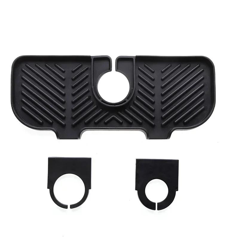 

1PC Sink Splash Guard Silicone Water Catcher Mat Behind Faucet Sink Draining Tray With 2 Adjustable Buckle Soft Bar Soap Holder