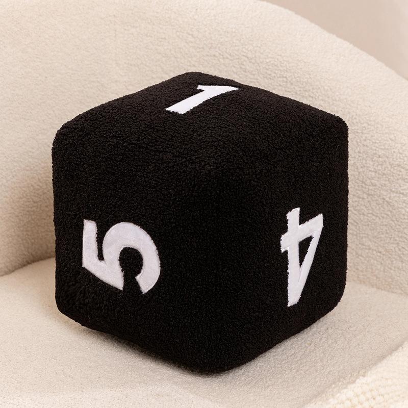 Creative Dice Plush Pillow, Square Number Dot Dice Stuffed Toy, Sofa Decor Cushion Game Prop Universal Multi-Color