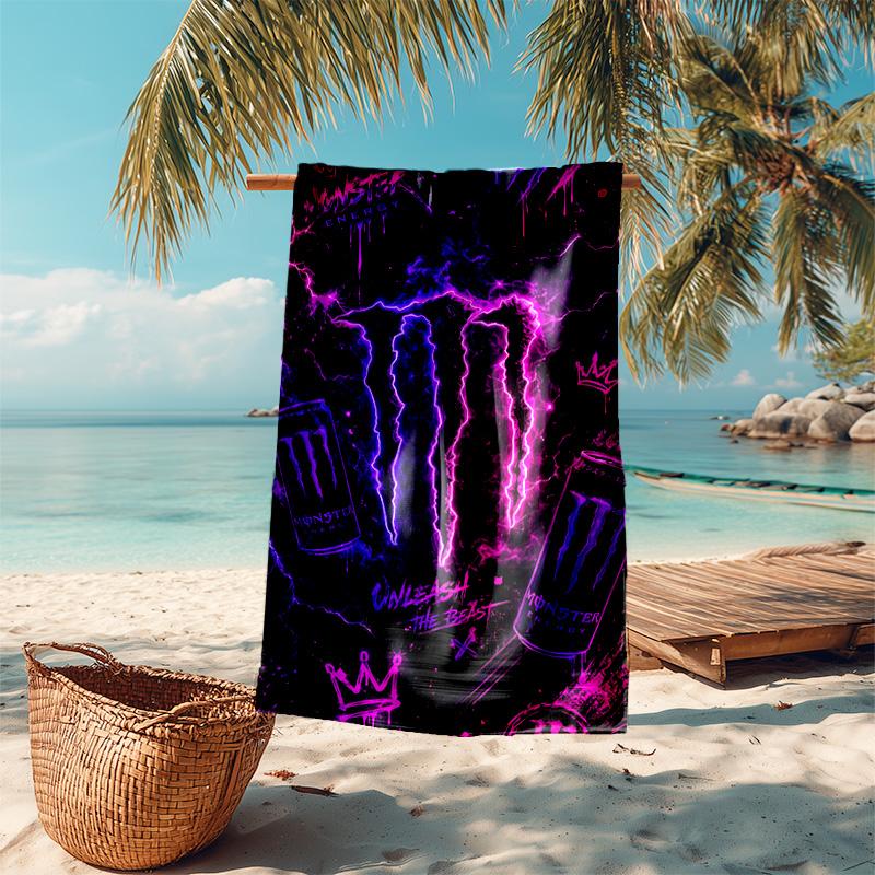 Beweis Strandtuch mit Monster Energy LOGO Muster - weich, saugfähig, schnelltrocknend, maschinenwaschbar - perfekt zum Schwimmen, Camping, Baden