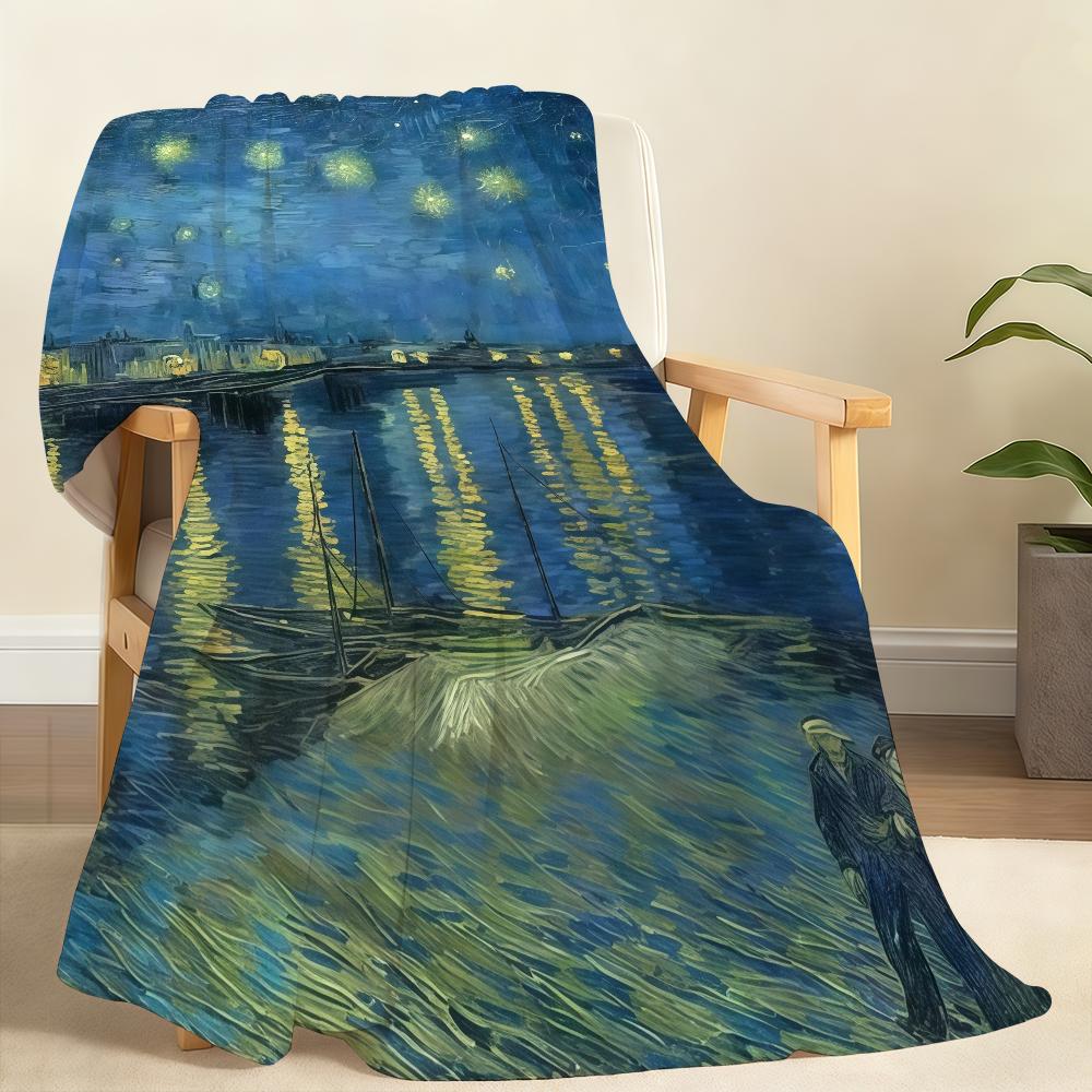 Famous Painter V VaN G GoGh Blanket Soft Throw Blanket for Home Bedroom Bed Sofa Picnic Travel Office Rest Cover Blanket Gift