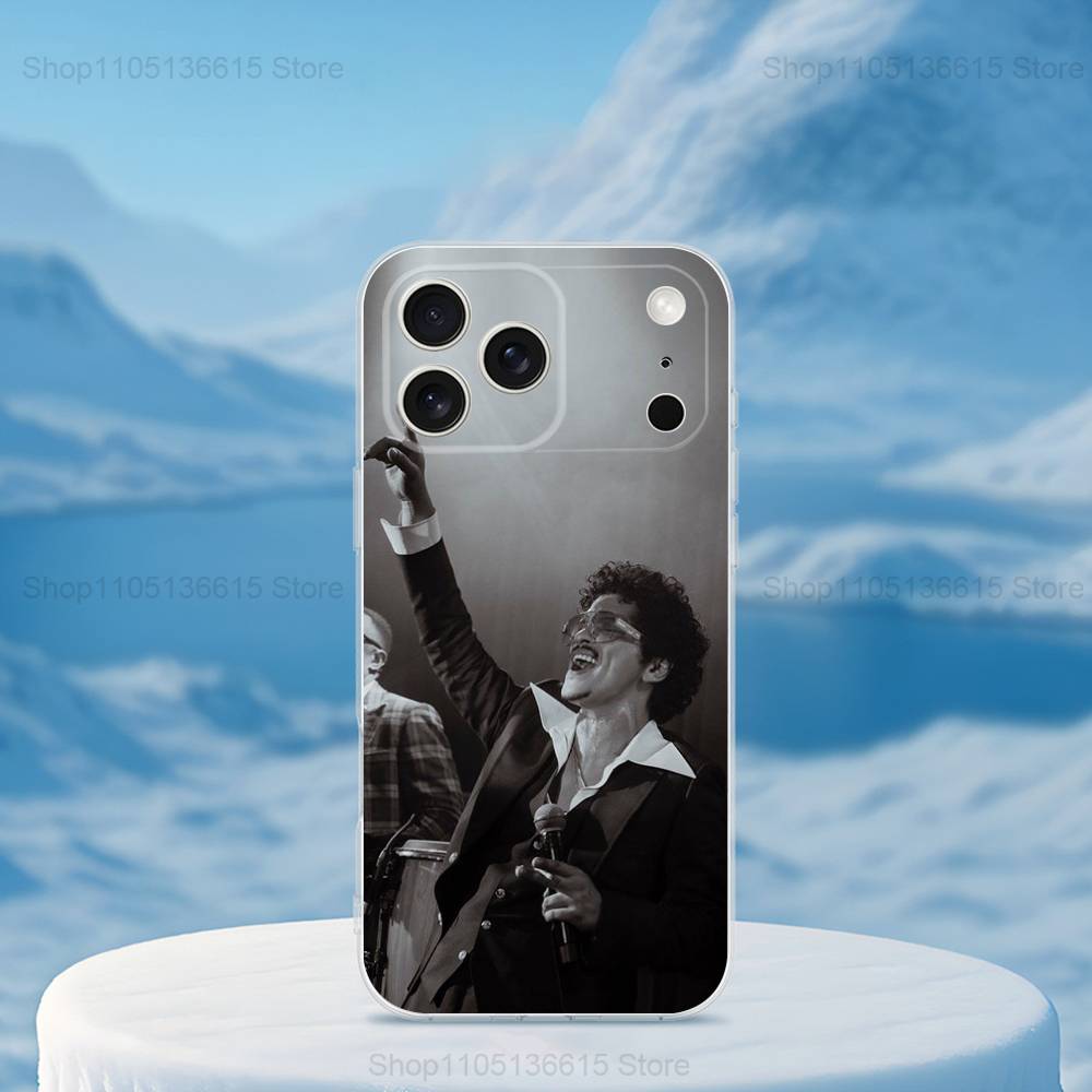 Cool B-Bruno M-Mars Singer Case For iPhone X,XS,SE,12,15,Pro,17,Plus,11,Max,13,XR,14,16,Mini,Transparent Soft Cover
