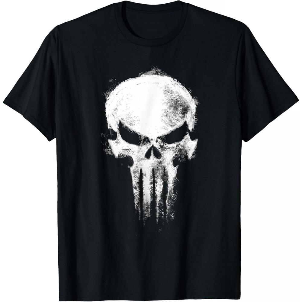 

Punisher TShirt Gothic Unisex Short Sleeve Heavy Cotton Oversized Fit Casual Crew Neck Fashion Top for Male Female S разноцветный