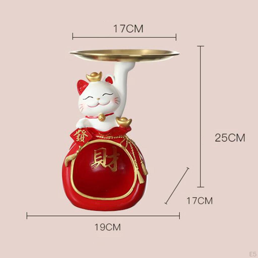 Cat Figurine Key Organizer Tray for Home Decor And Storage