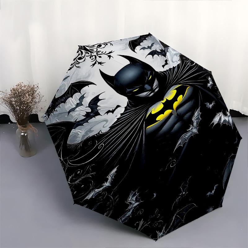 1pc Batman Automatic Folding Umbrella - Compact 8-Rib Design, Durable Plastic & Iron1202L