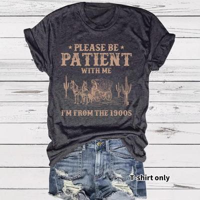 Summer Women's Short-sleeved T-shirt with Denim Pattern Round Neck and Short Sleeve Casual and Fashionable