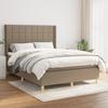 Vidaxl Letto Continentale Con Materasso, Taupe, Tessuto, 140X200 Cm