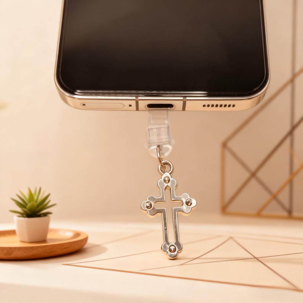 Personalized Cross-Shaped Phone Dustproof Charm, Dual-Purpose Protection and Decoration, Exquisite Phone Accessory