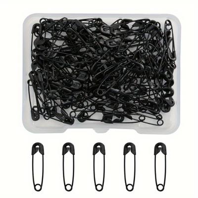 120 Spille da Cucito Nere Resistenti - Piccole e Multiuso per Cucito, Quilting, Lavoro a Maglia e Progetti Fai da Te, Punte Metalliche Affilate, Chiusura Sicura